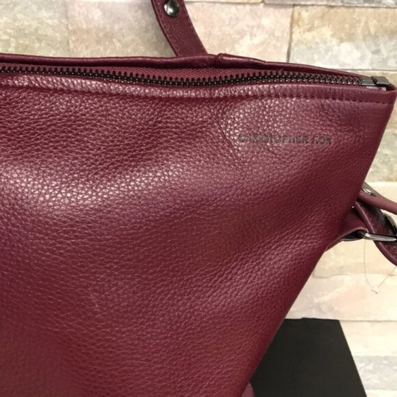 Christopher Kon Bucket Wine Leather Bag - Picture 4 of 10